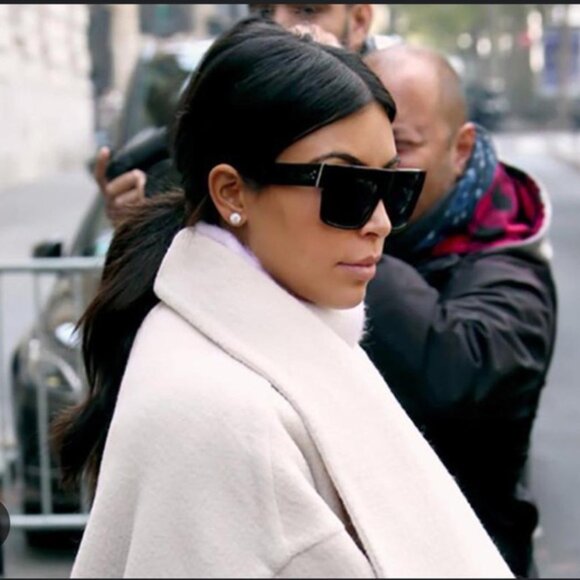 Celine ZZ top CL 41756 Tortoiseshell Polarized Green Lenses Kim K